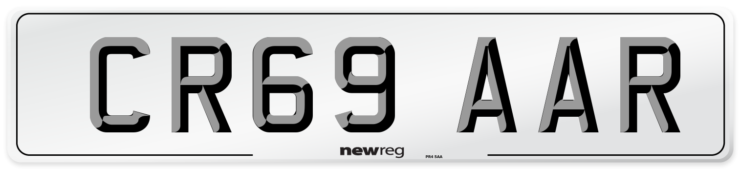 CR69 AAR Number Plate from New Reg